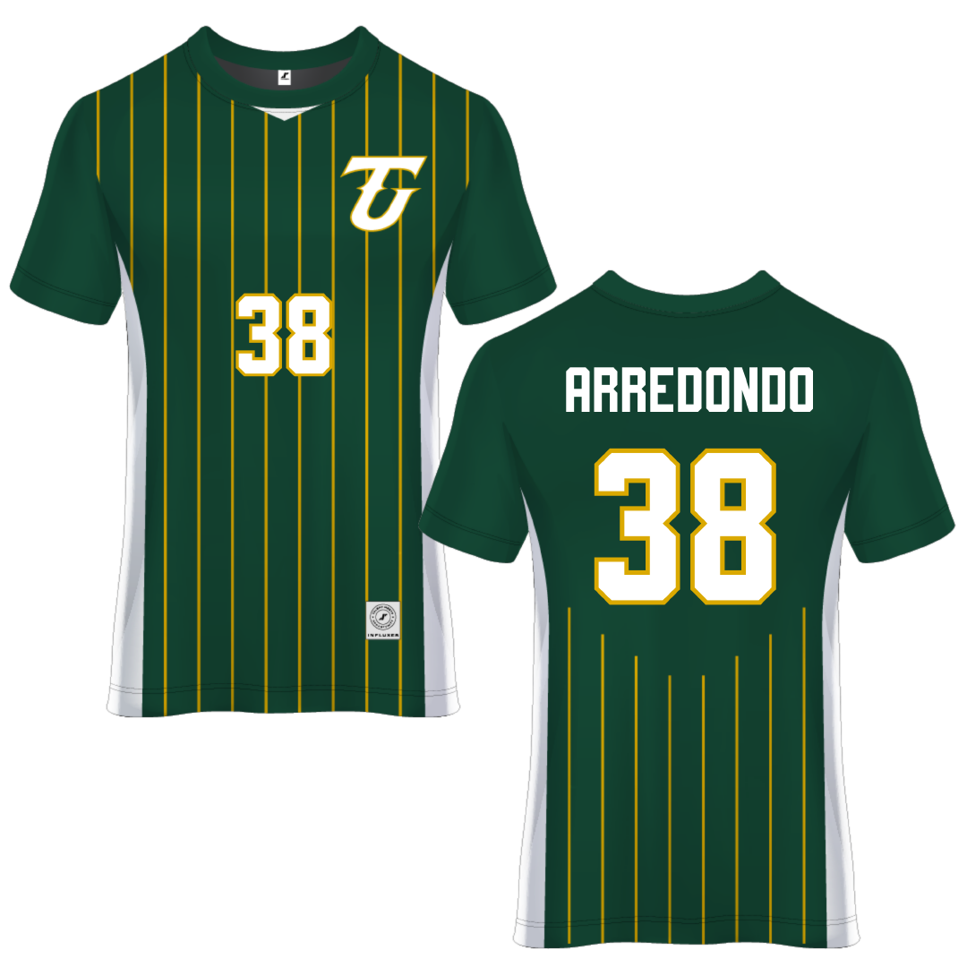 Tiffin University Green Pinstripe Soccer Jersey - #38 Jorge Arredondo