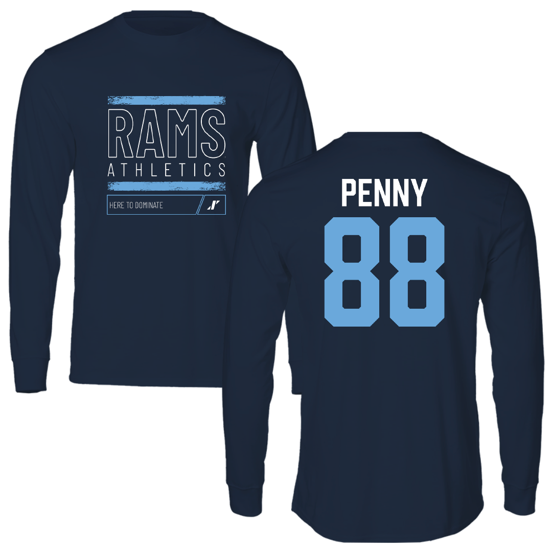 University of Rhode Island Soccer Navy Dominate Performance Long Sleeve - #88 Cierra Penny