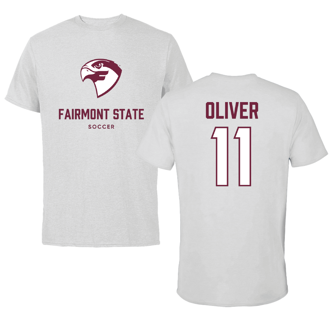 Fairmont State University Soccer Light Gray Tee - #11 Reece Oliver