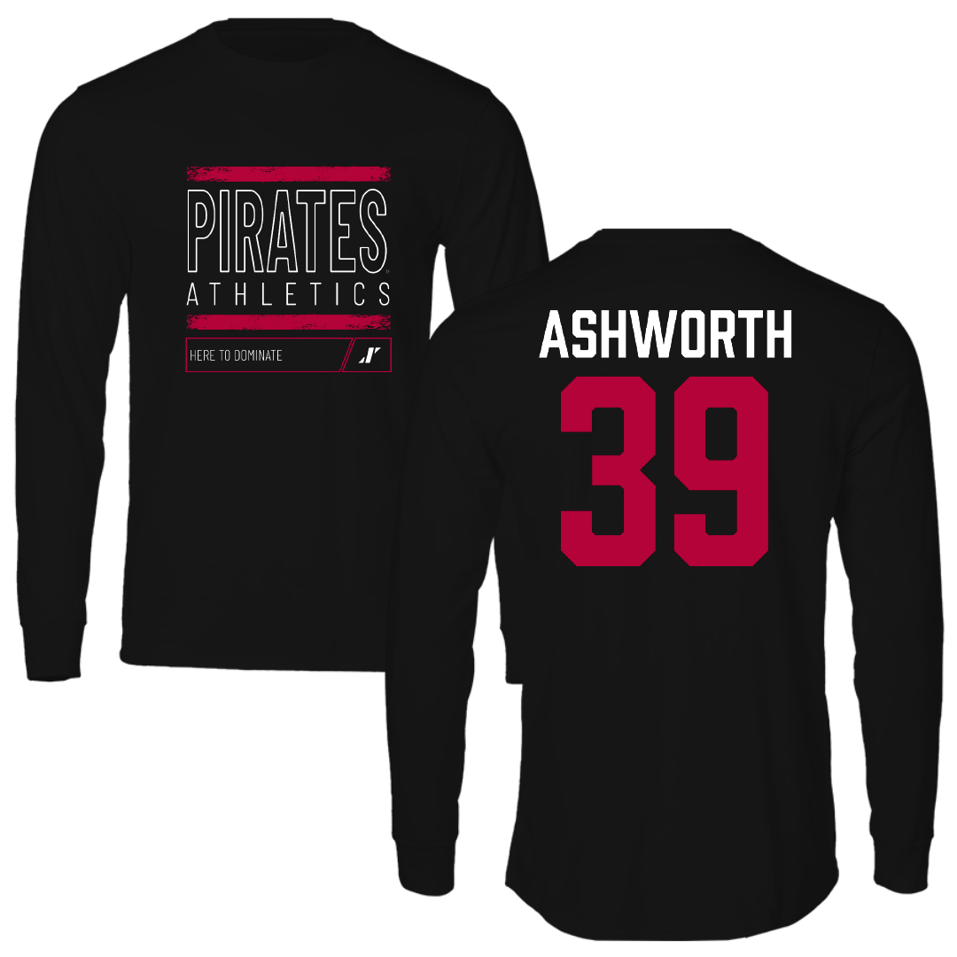 Whitworth University Baseball Black Dominate Performance Long Sleeve - #39 Conner Ashworth