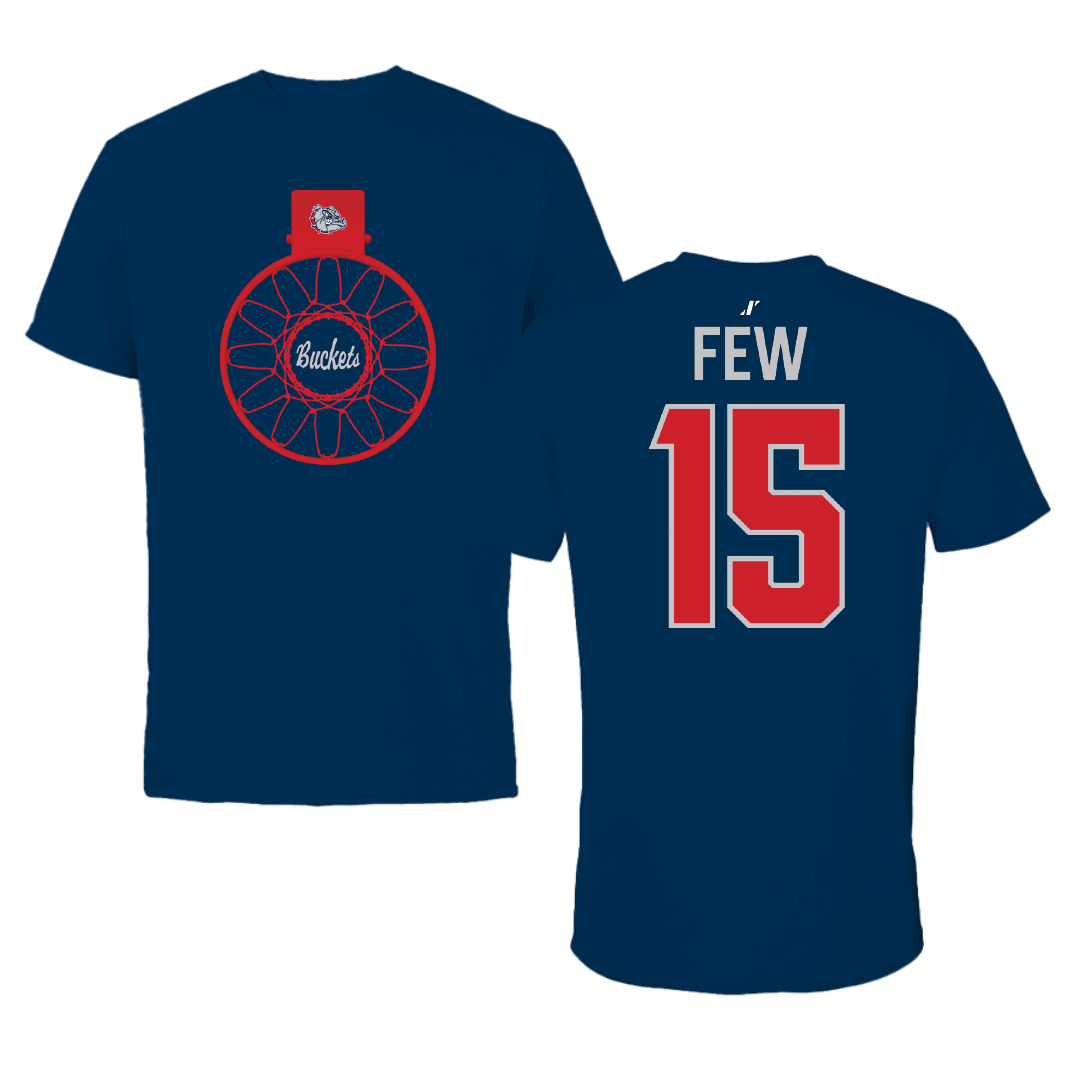Gonzaga University Basketball Navy Buckets Tee - #15 Joe Few