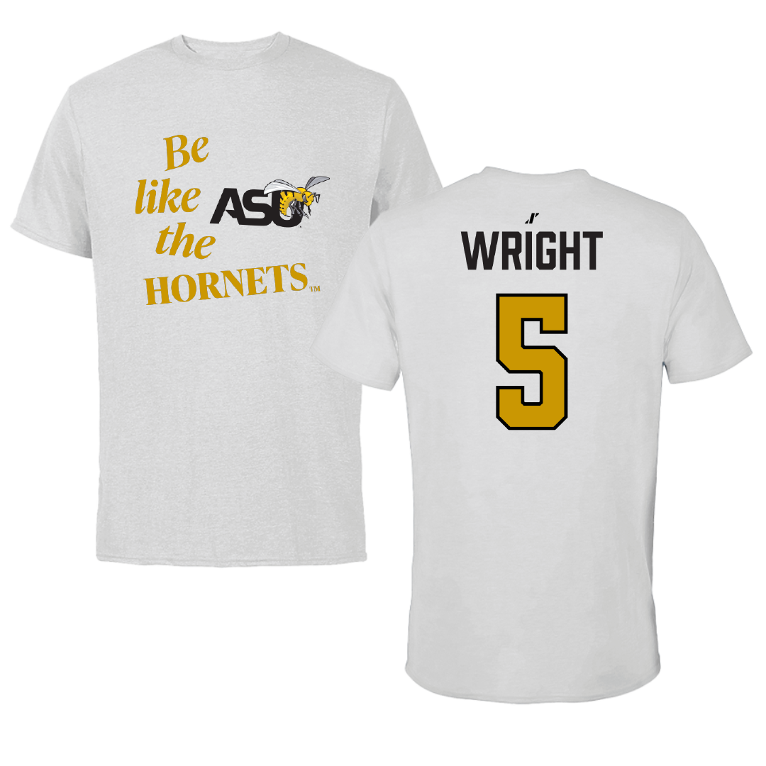 Alabama State University Football Light Gray Be Like Us Tee - #5 Taco Wright