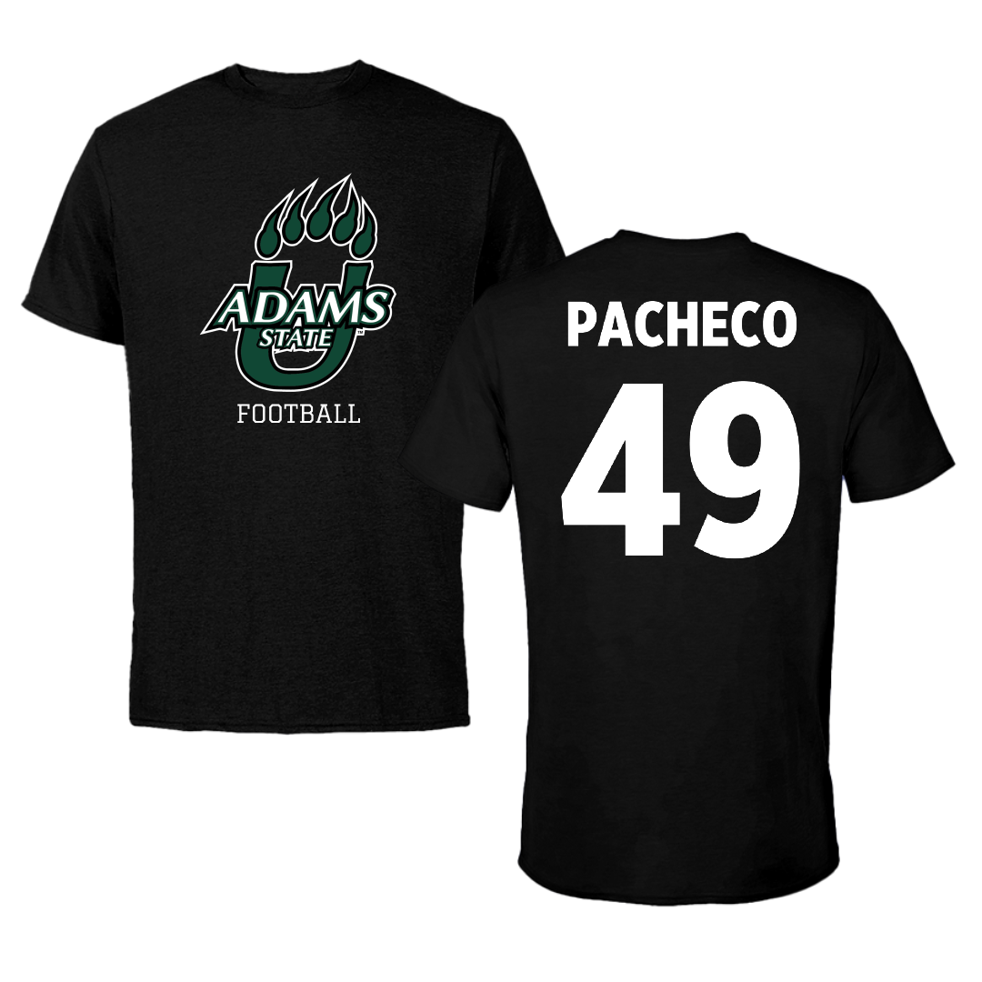 Adams State University Football Black State Performance Tee - #49 Quinton Pacheco