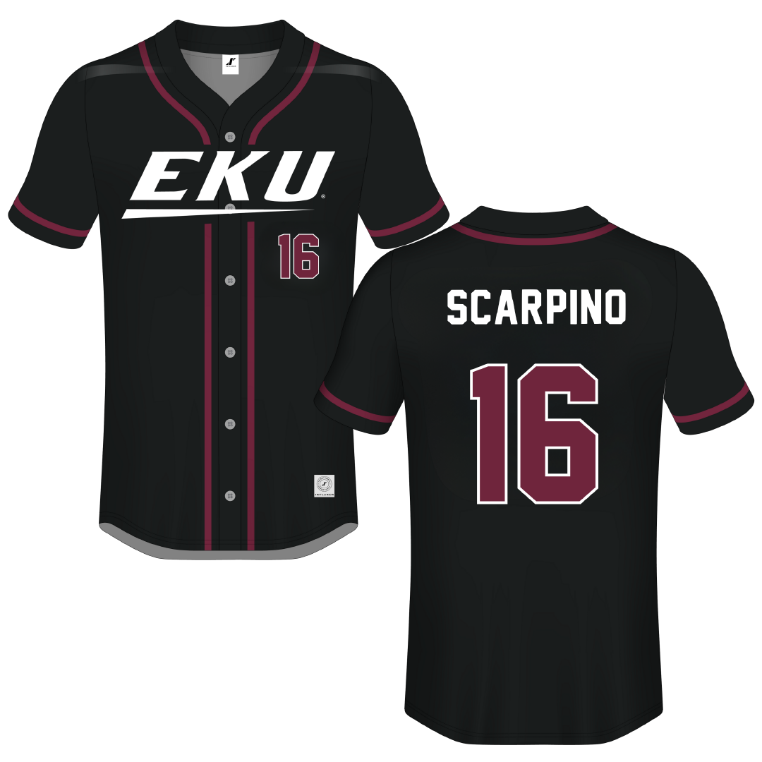 Eastern Kentucky University Black Button-Down Jersey - #16 Anthony Scarpino