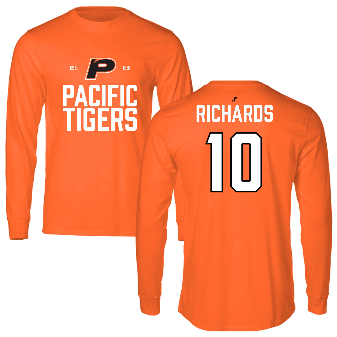 University of the Pacific Baseball Orange General Performance Long Sleeve - #10 Peyton Richards