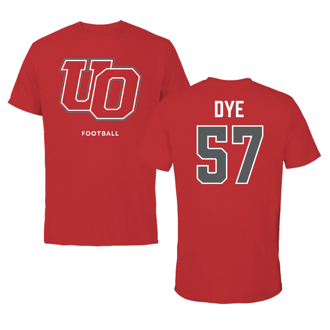 The University of Olivet Football Red Tee - #57 Lucas Dye