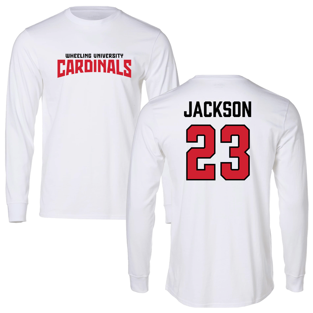 Wheeling University Football White Classic Long Sleeve - #23 Brett Jackson