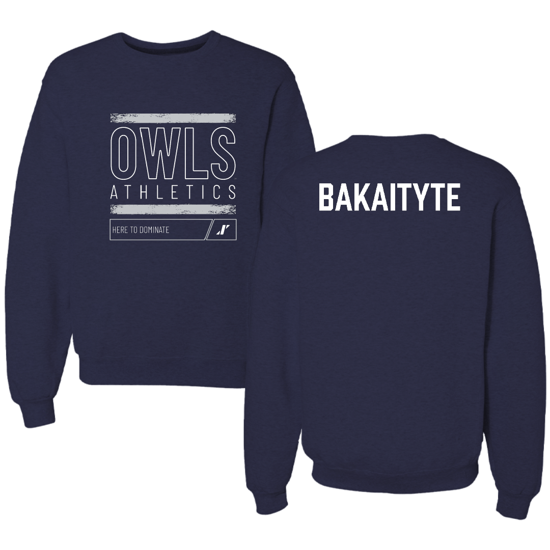 Rice University Tennis (W) Navy Dominate Crewneck - Uma Bakaityte