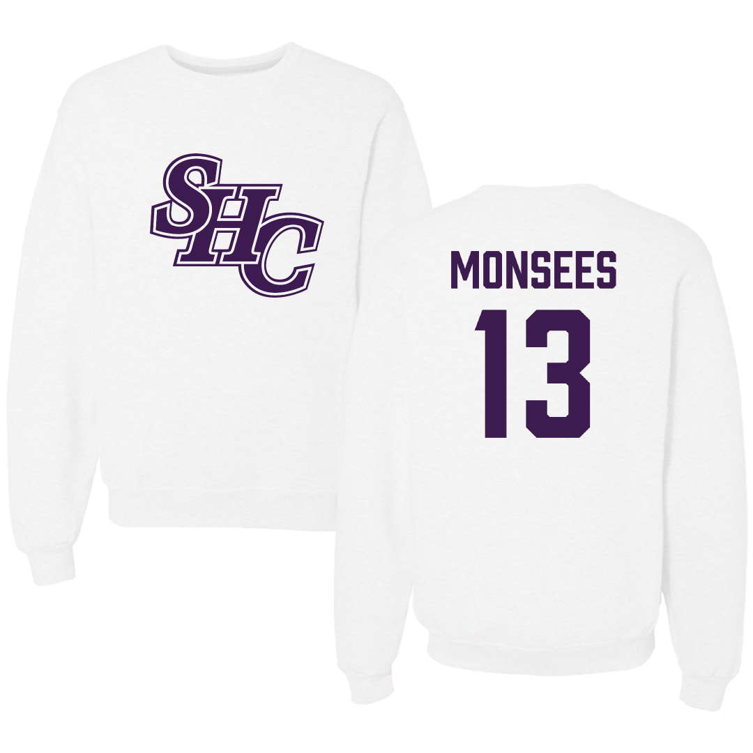 Spring Hill College Baseball White Crewneck - #13 Donovan Monsees