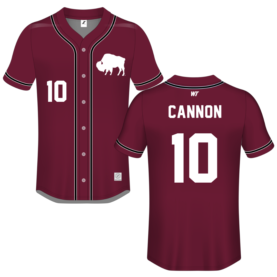 West Texas A&M University Maroon Button-Down Jersey - #10 Avery Cannon