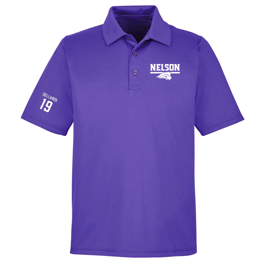 Nelson University Softball Purple Polo - #19 Kota Sellards