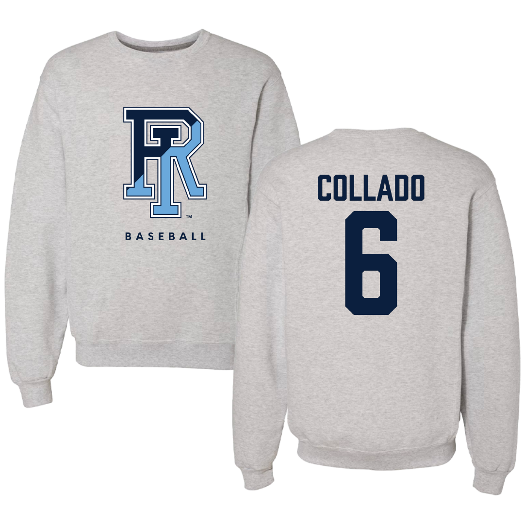 University of Rhode Island Baseball Gray Crewneck - #6 Joel Collado