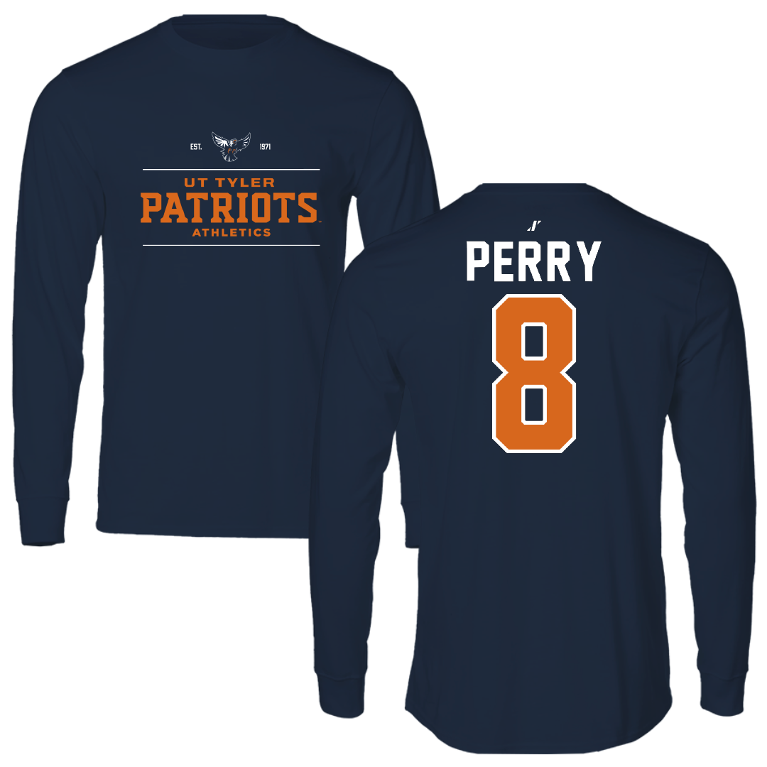 The University of Texas at Tyler Volleyball Navy General Long Sleeve - #8 Autumn Perry