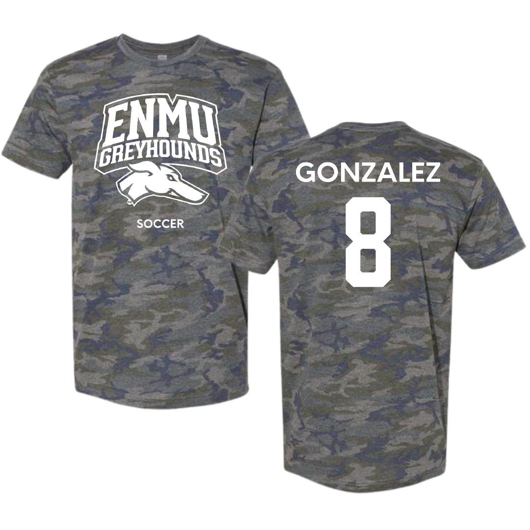 Eastern New Mexico University Soccer (W) Vintage Camo Tee - #8 Mariana Gonzalez