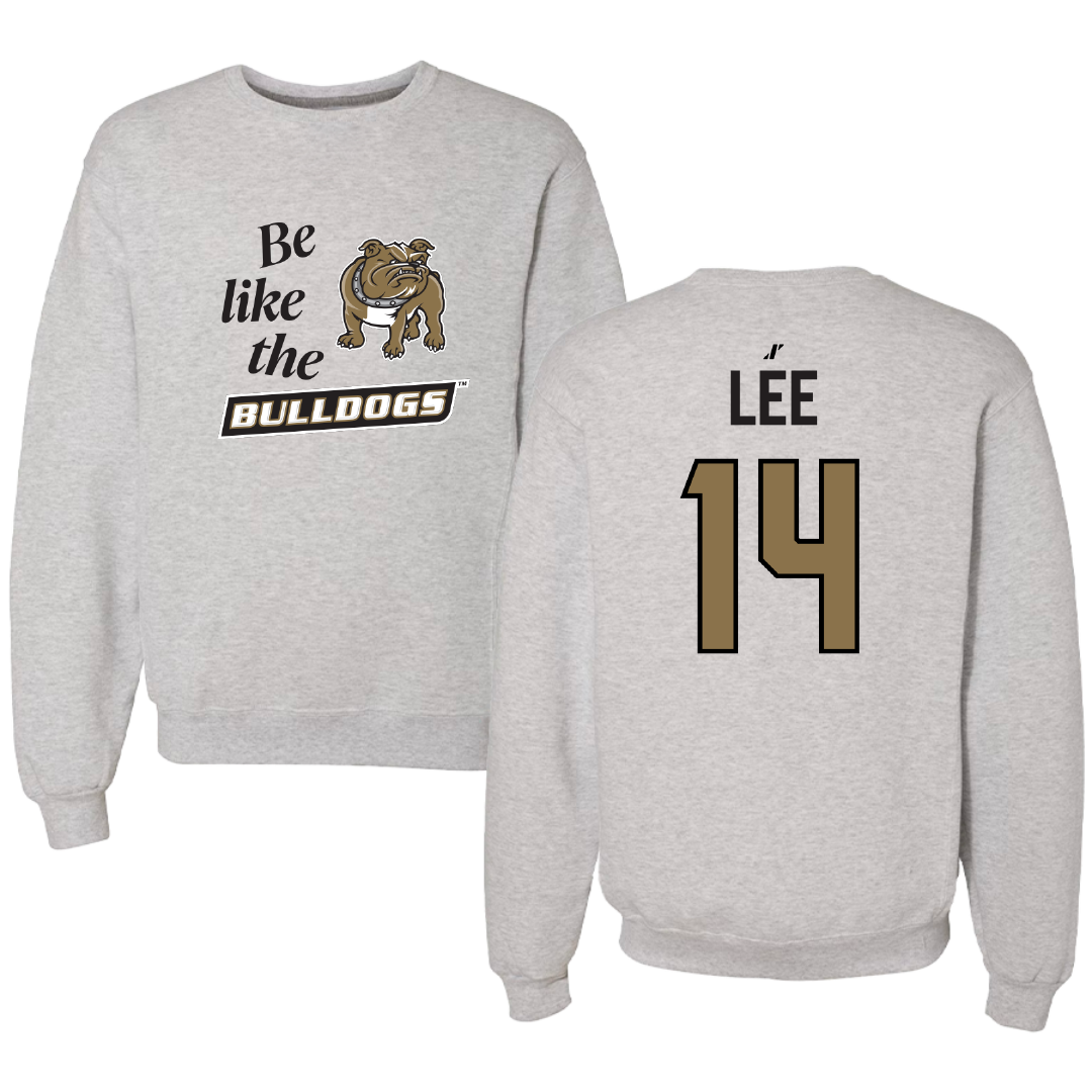 Bryant University Softball Light Gray Be Like Us Crewneck - #14 Jaelynn Lee