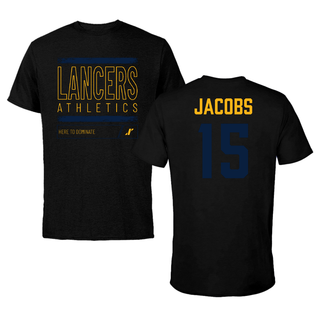 Mount Marty University Baseball Black Dominate Performance Tee - #15 Palmer Jacobs