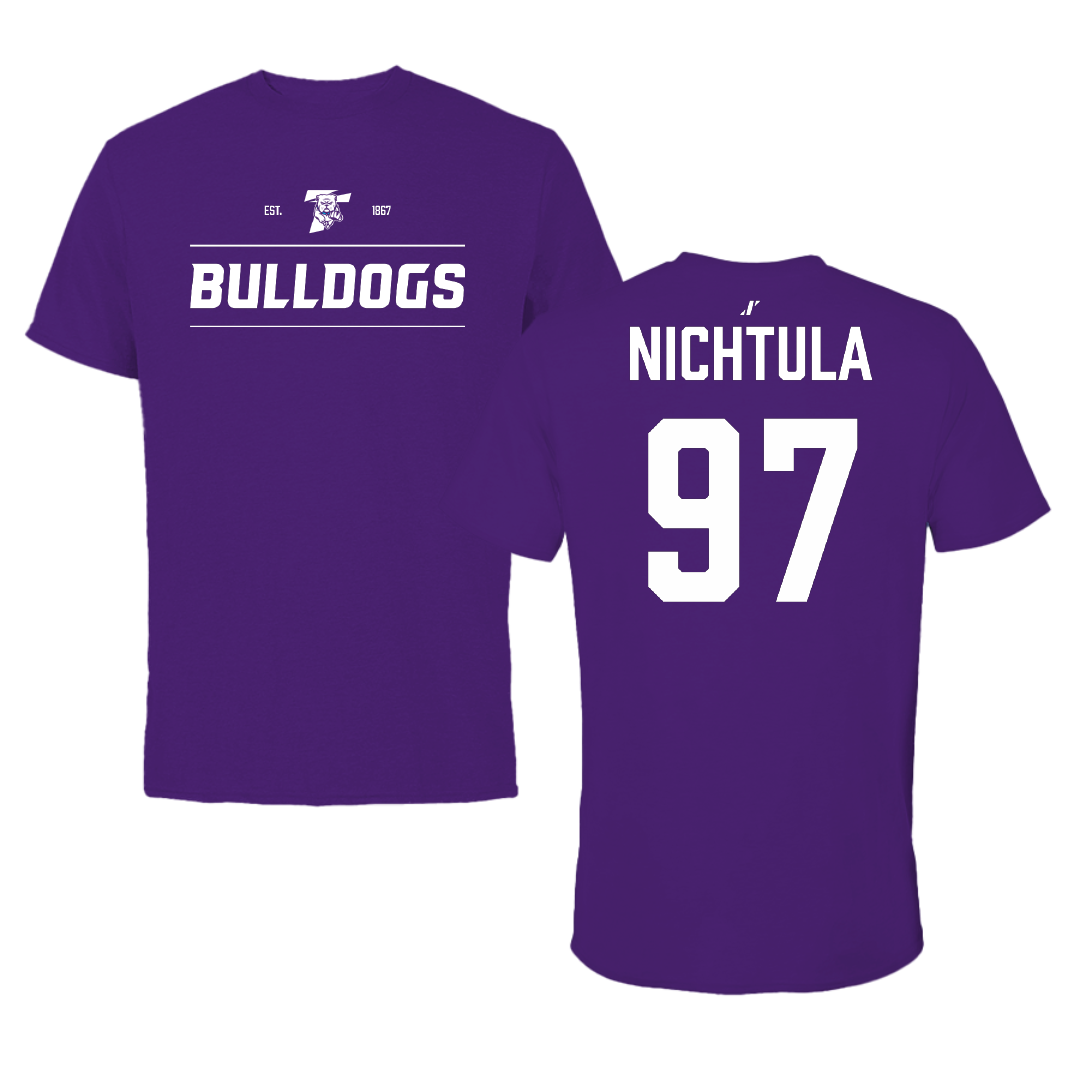 Truman State University Football Purple General Tee - #97 Ben Nichtula