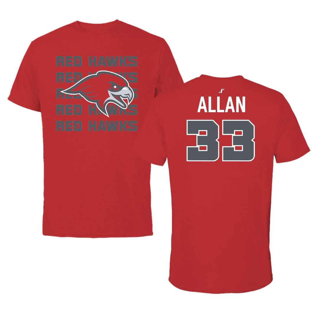 Montclair State University Baseball Red General Tee - #33 Ayden Allan