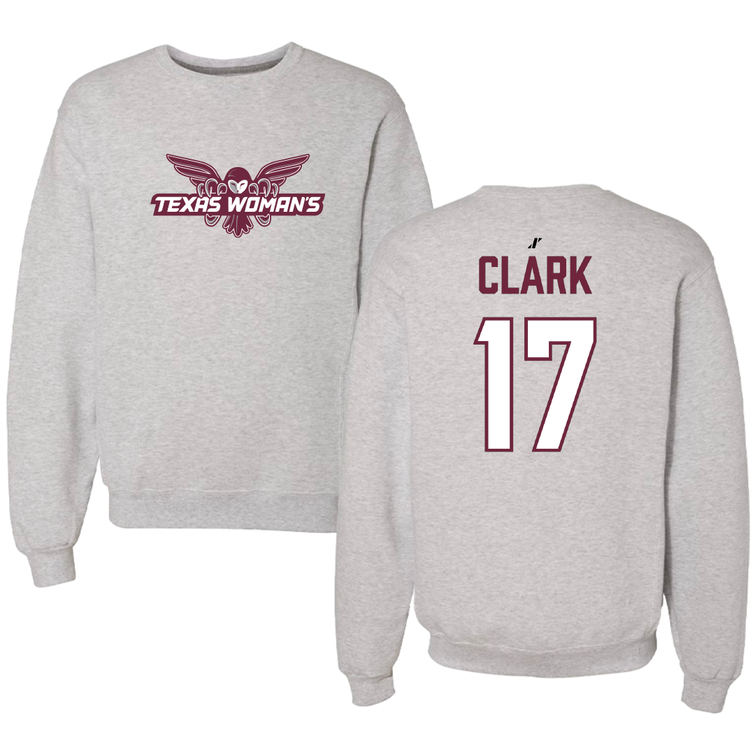 Texas Woman's University STUNT Light Gray Crewneck - #17 Kyla Clark