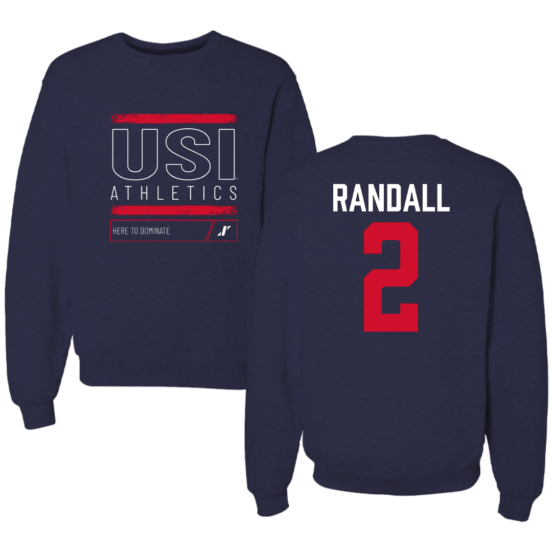University of Southern Indiana Basketball Navy Dominate Crewneck - #2 Jayland Randall