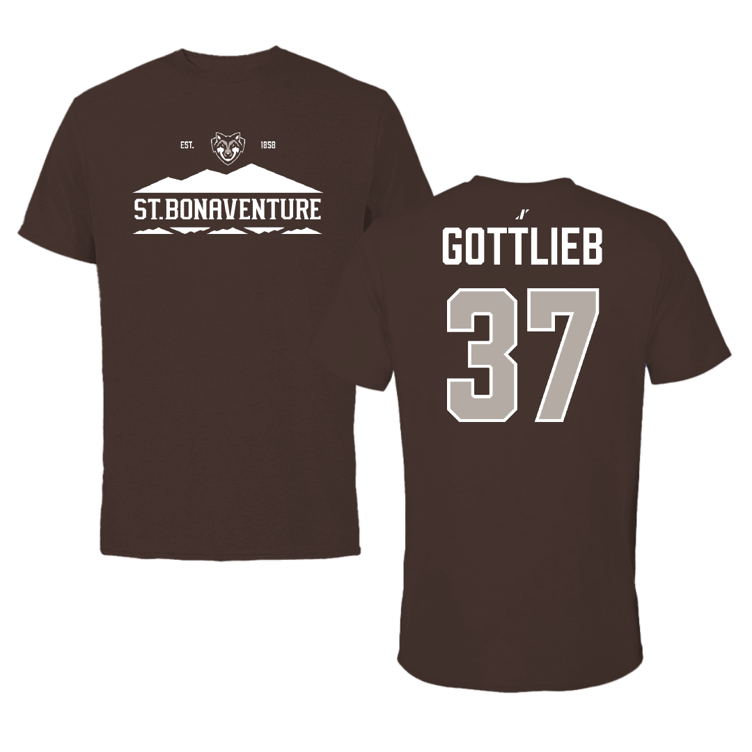 St. Bonaventure University Baseball Brown General Tee - #37 Justin Gottlieb