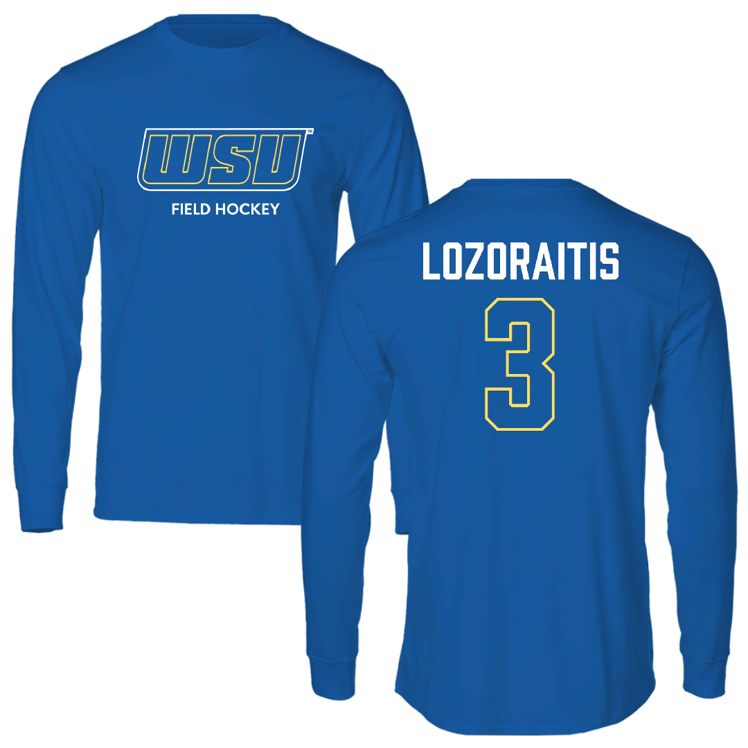 Worcester State University Field Hockey (W) Blue Performance Long Sleeve - #3 Olivia Lozoraitis