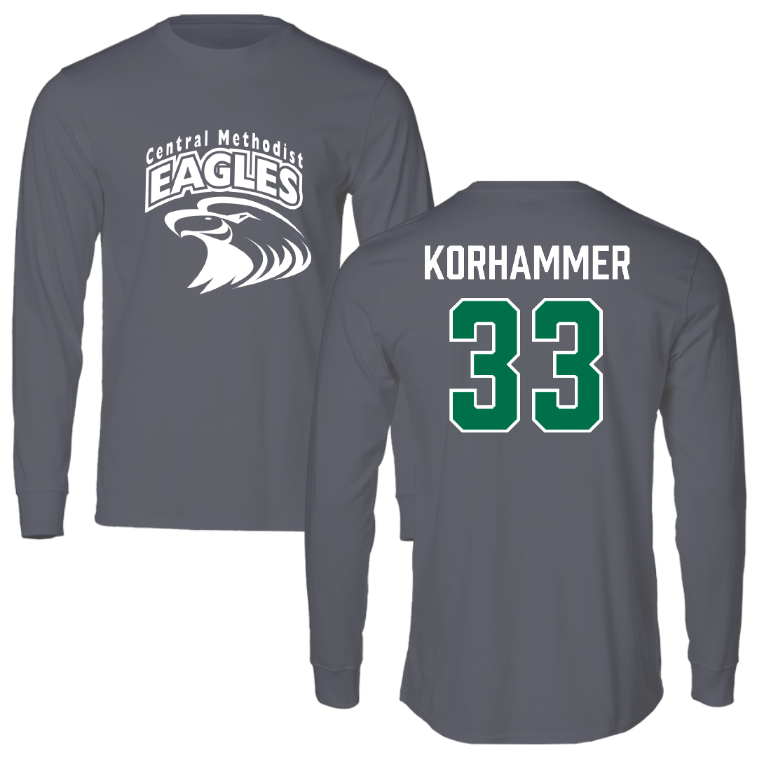 Central Methodist University Baseball Dark Gray Long Sleeve - #33 Ayden Korhammer