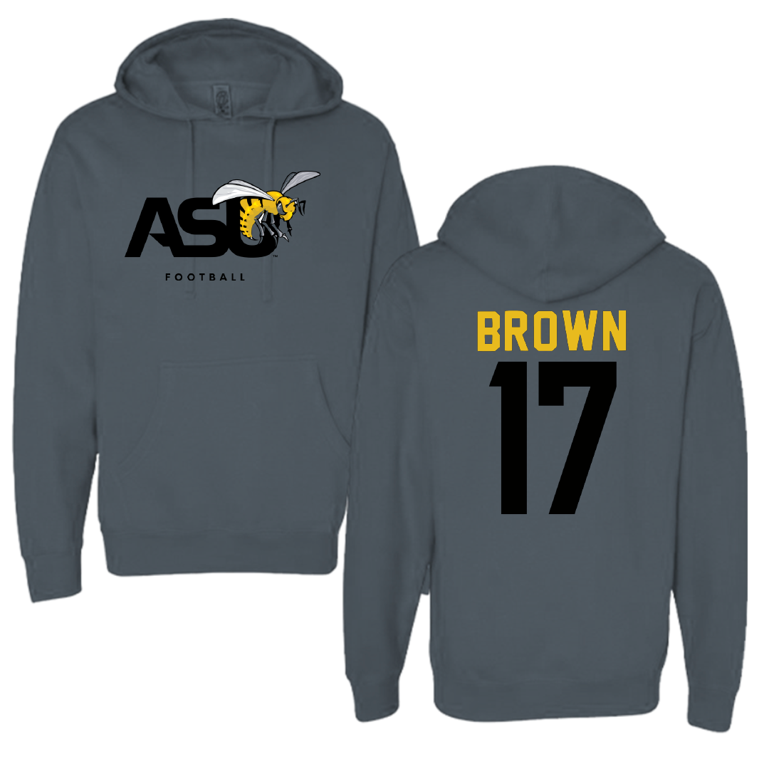 Alabama State University Flag Football Dark Gray Hoodie - #17 Calvri Brown