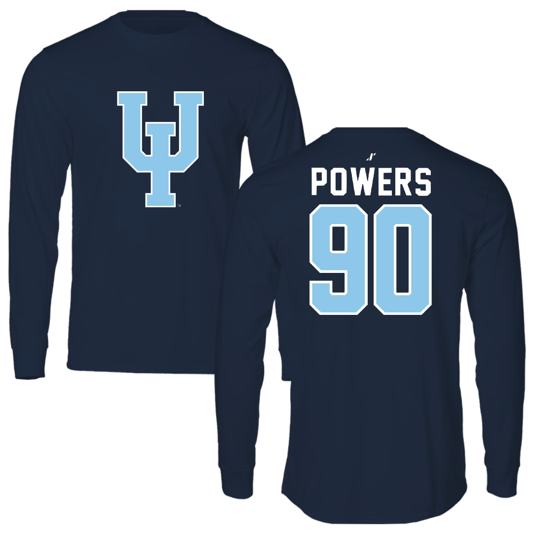 Upper Iowa University Football Navy Performance Long Sleeve - #90 Braden Powers