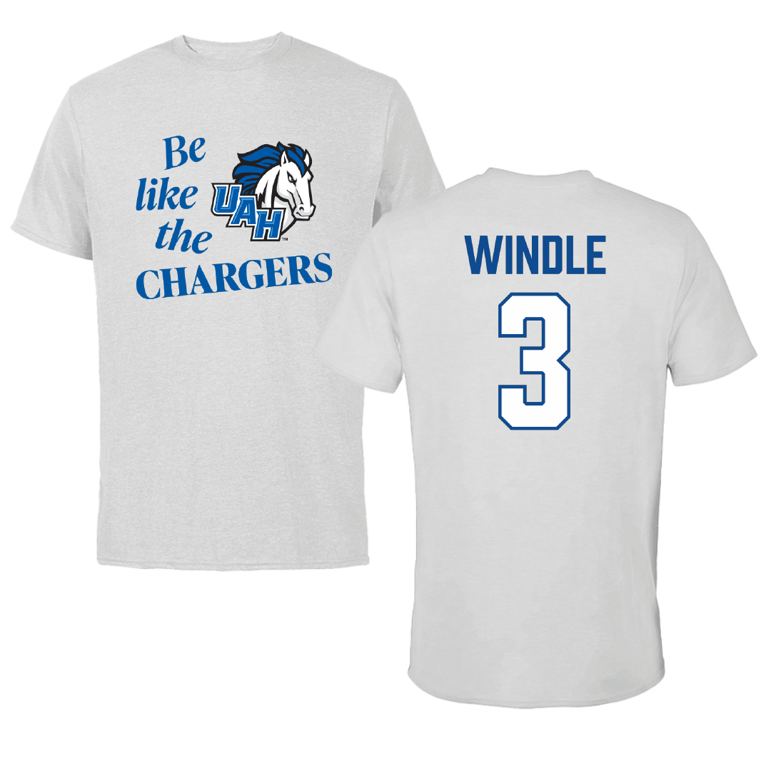 Huntsville Baseball Light Gray Be Like Us Performance Tee - #3 Hugh Windle