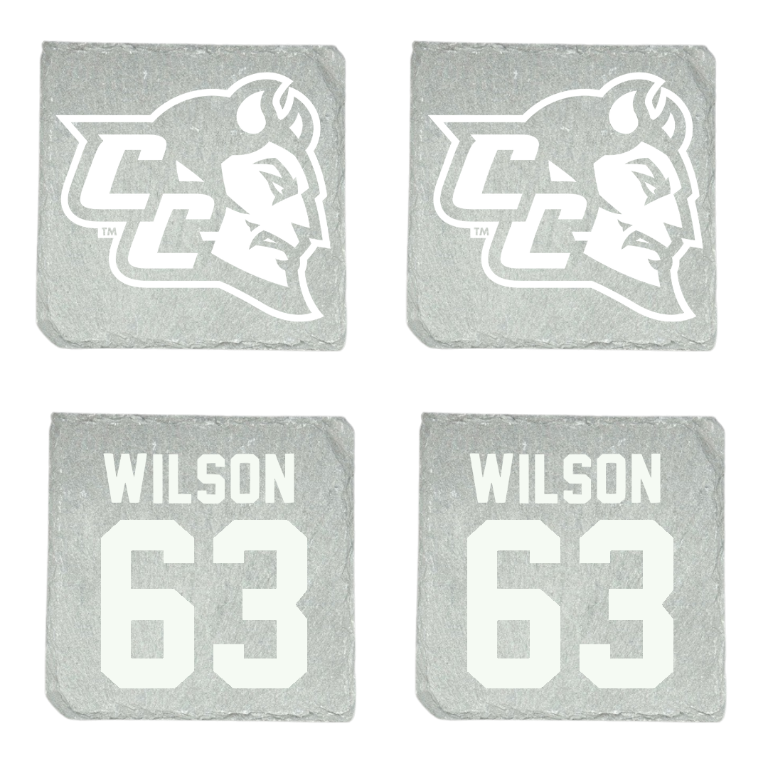Central Connecticut State University Football Stone Coaster (4 Pack)  - #63 Kellen Wilson