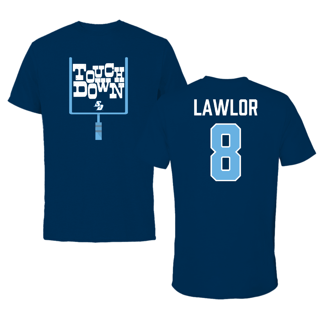 University of San Diego Football Navy Touchdown Tee - #8 Conor Lawlor