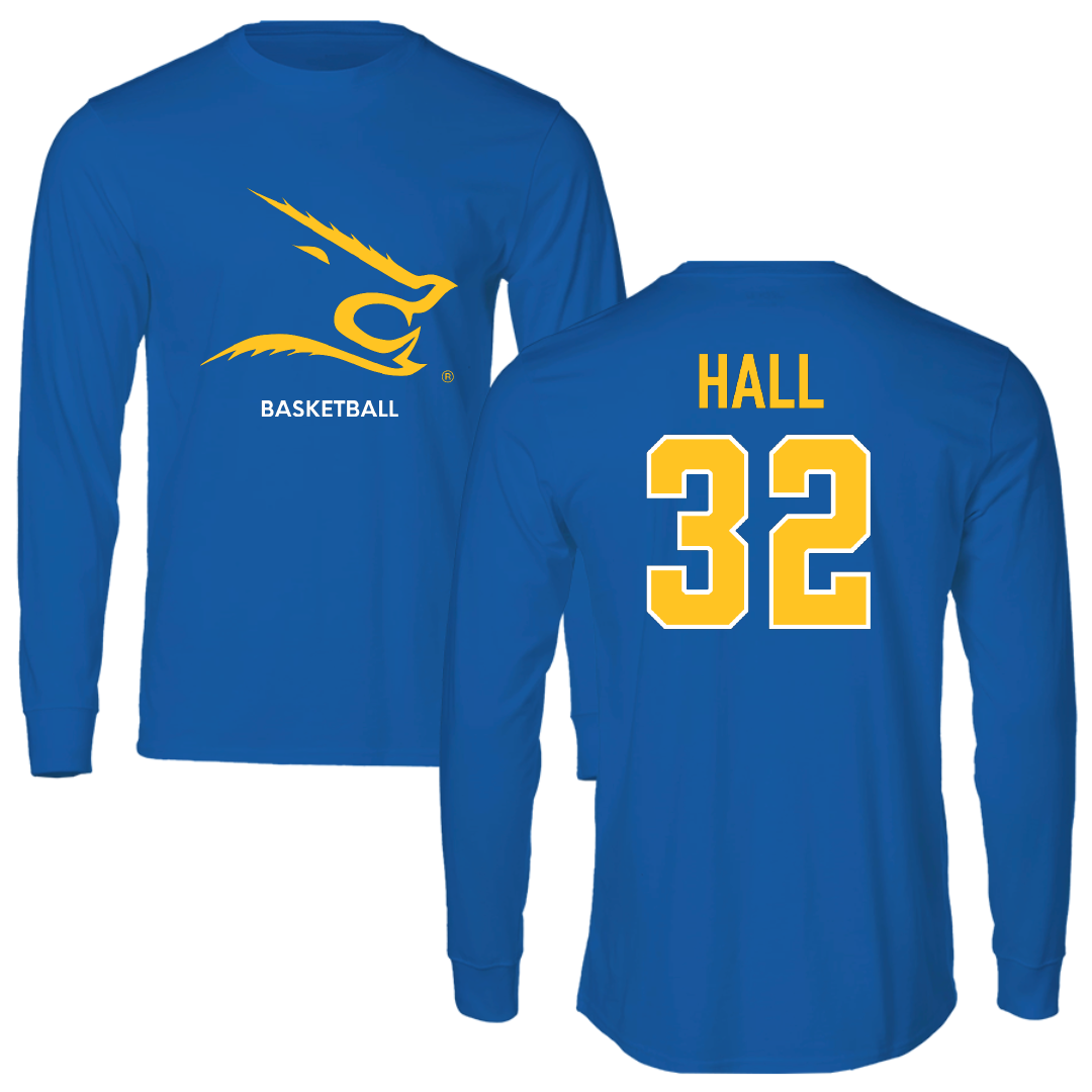 Texas A&M University-Kingsville Basketball (M) Blue Performance Long Sleeve - #32 Jarin Hall
