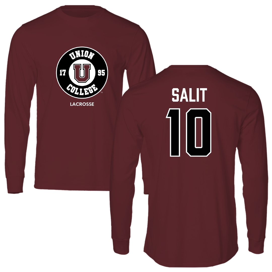Union College Lacrosse (M) Maroon Long Sleeve - #10 Garrett Salit
