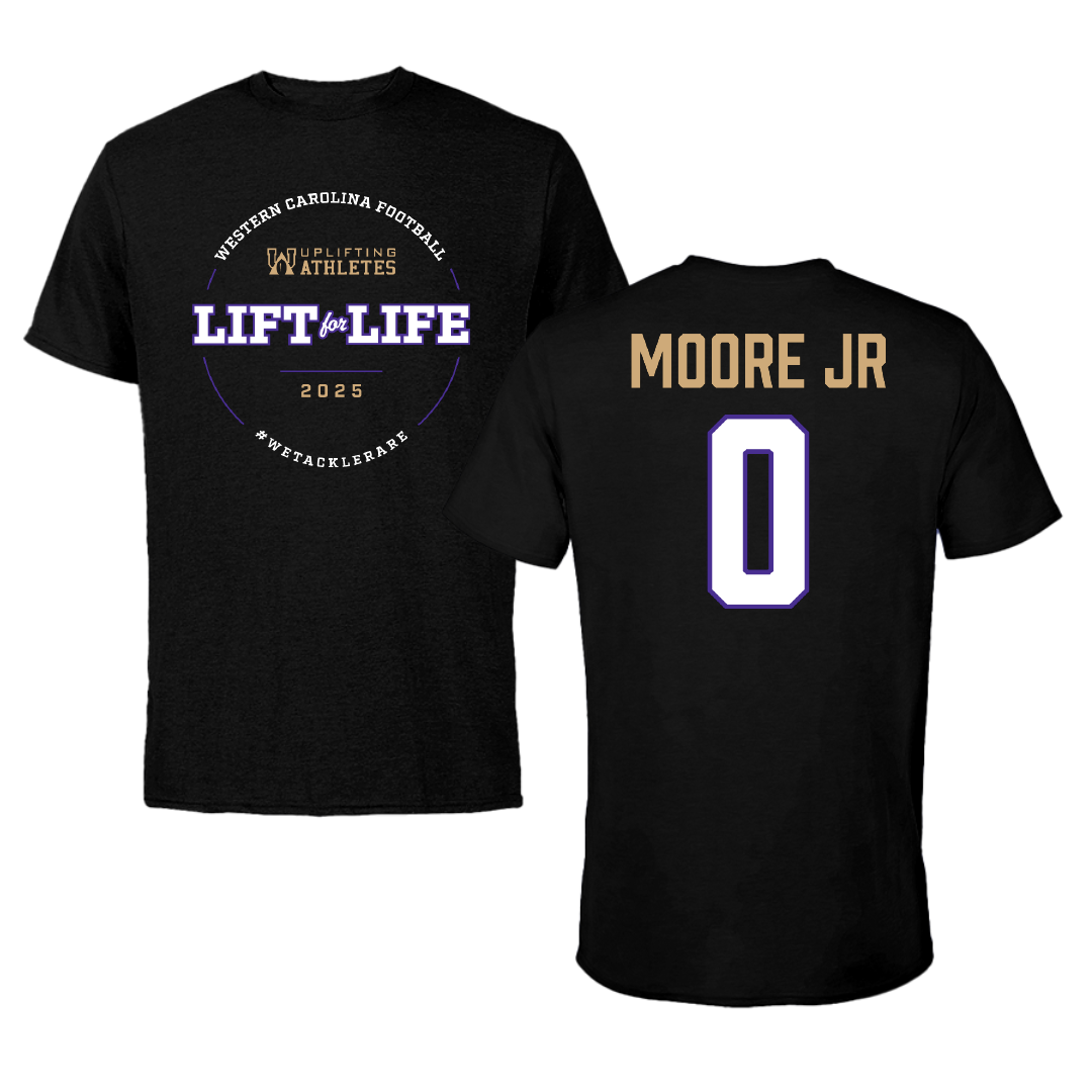 Western Carolina University Football Black Uplifting Athletes Football Performance Tee - #0 Ken Moore Jr