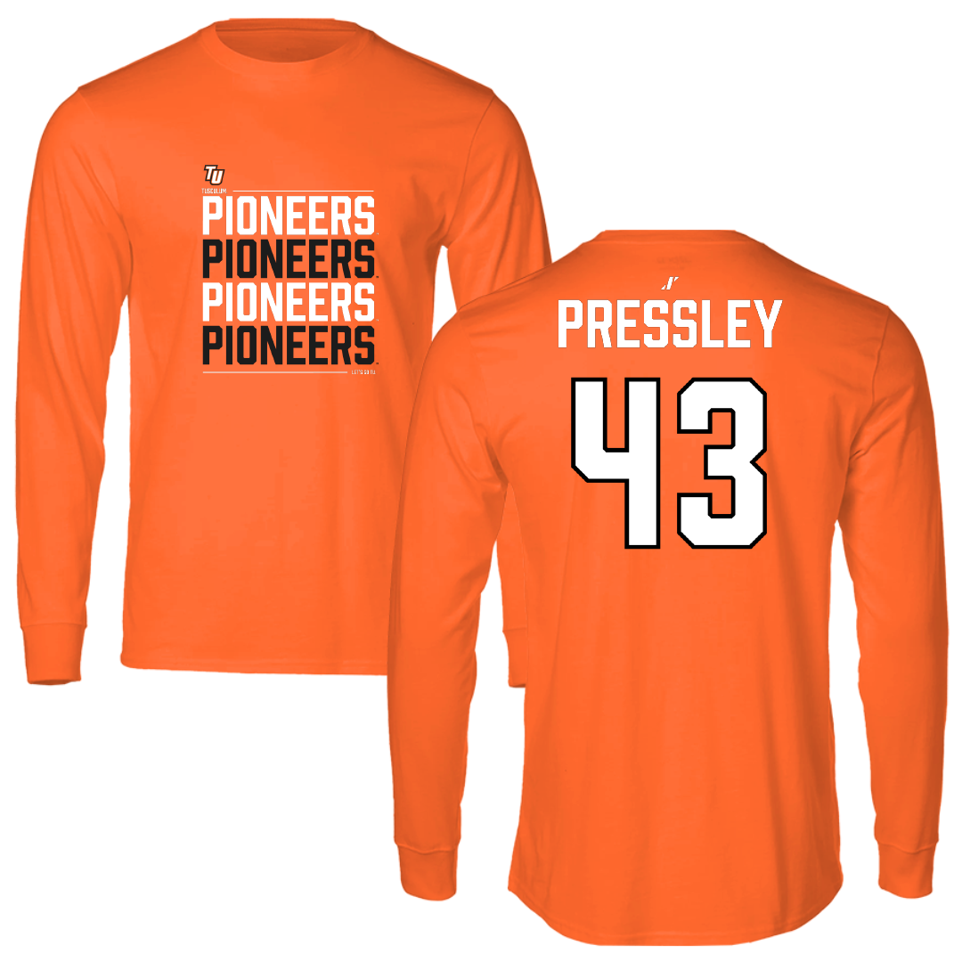 Tusculum University Lacrosse Orange General Long Sleeve - #43 Brody Pressley