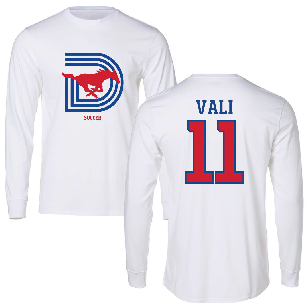 Southern Methodist University Soccer (W) White Long Sleeve - #11 Addison Vali