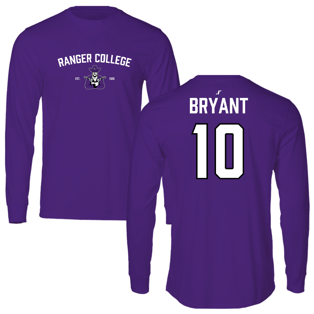 Ranger College Basketball (M) Purple General Performance Long Sleeve - #10 Rashad Bryant