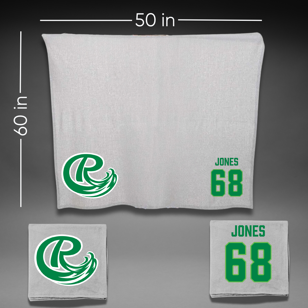 Roosevelt University Football Gray Blanket - #68 Nikko Jones