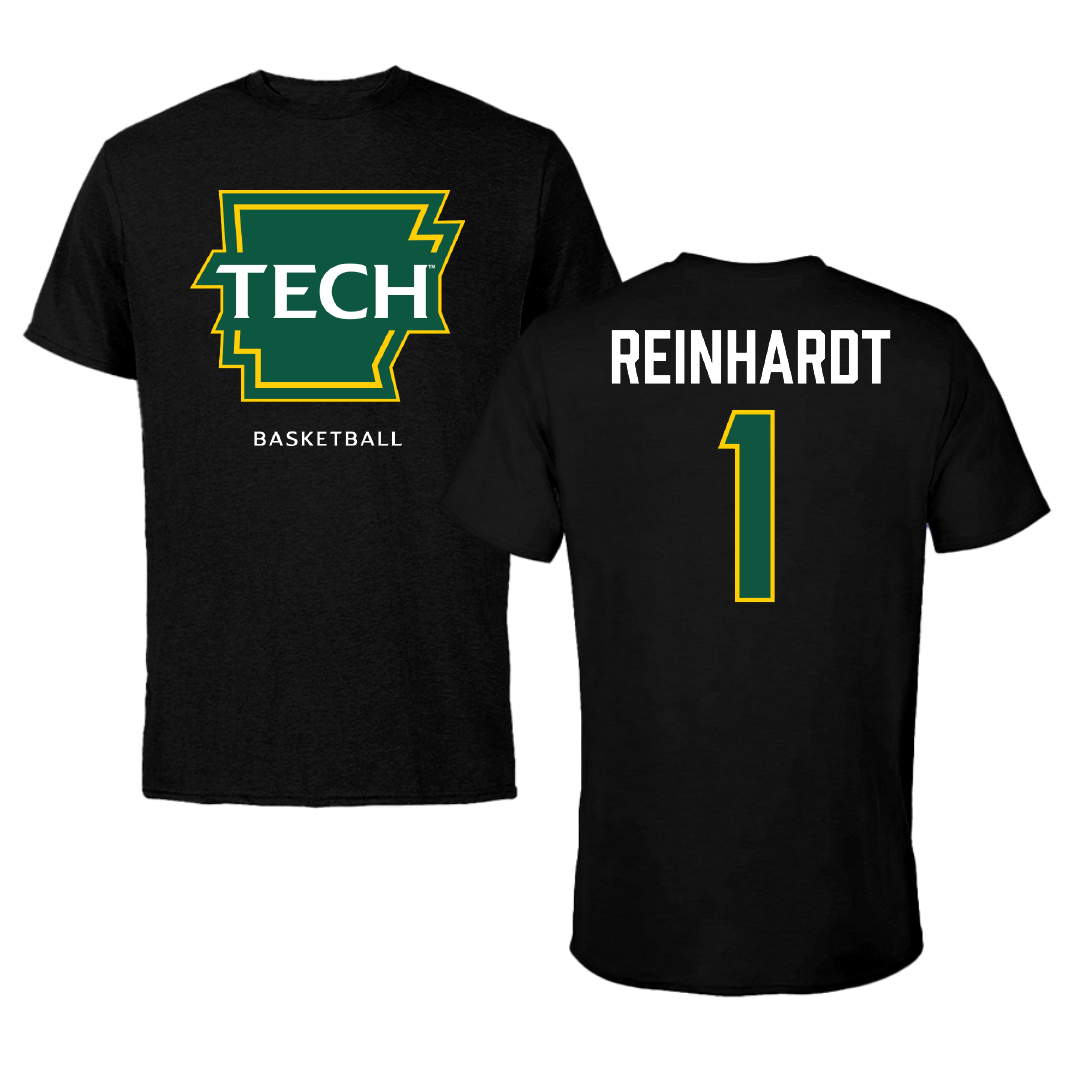 Arkansas Tech University Basketball Black Performance Tee - #1 Reginald Reinhardt
