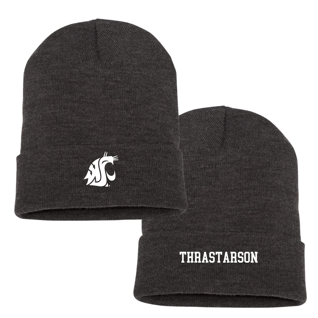Washington State University Basketball (M) Dark Gray Beanie - #5 Tómas Thrastarson