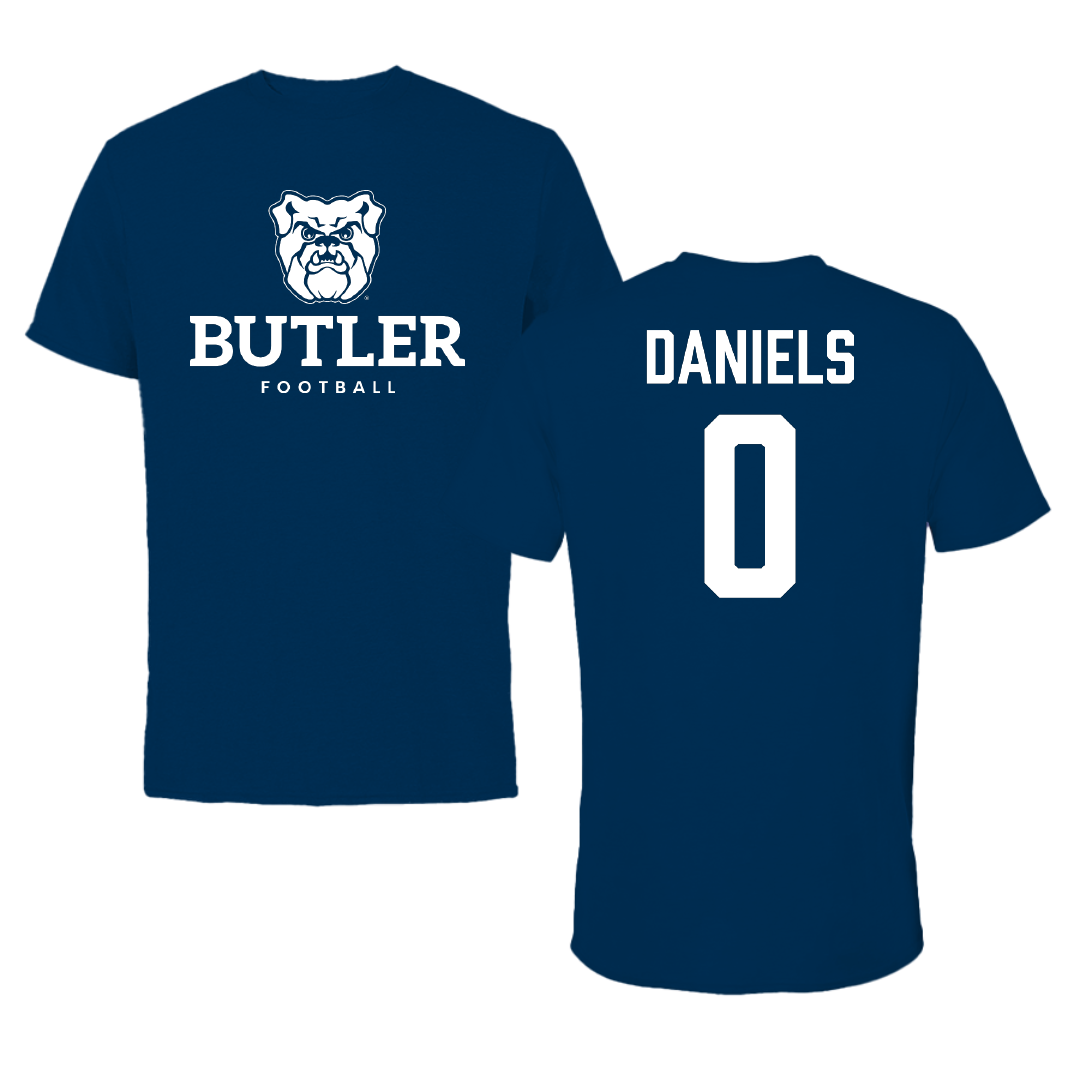 Butler University Football Navy Performance Tee - #0 Peyton Daniels