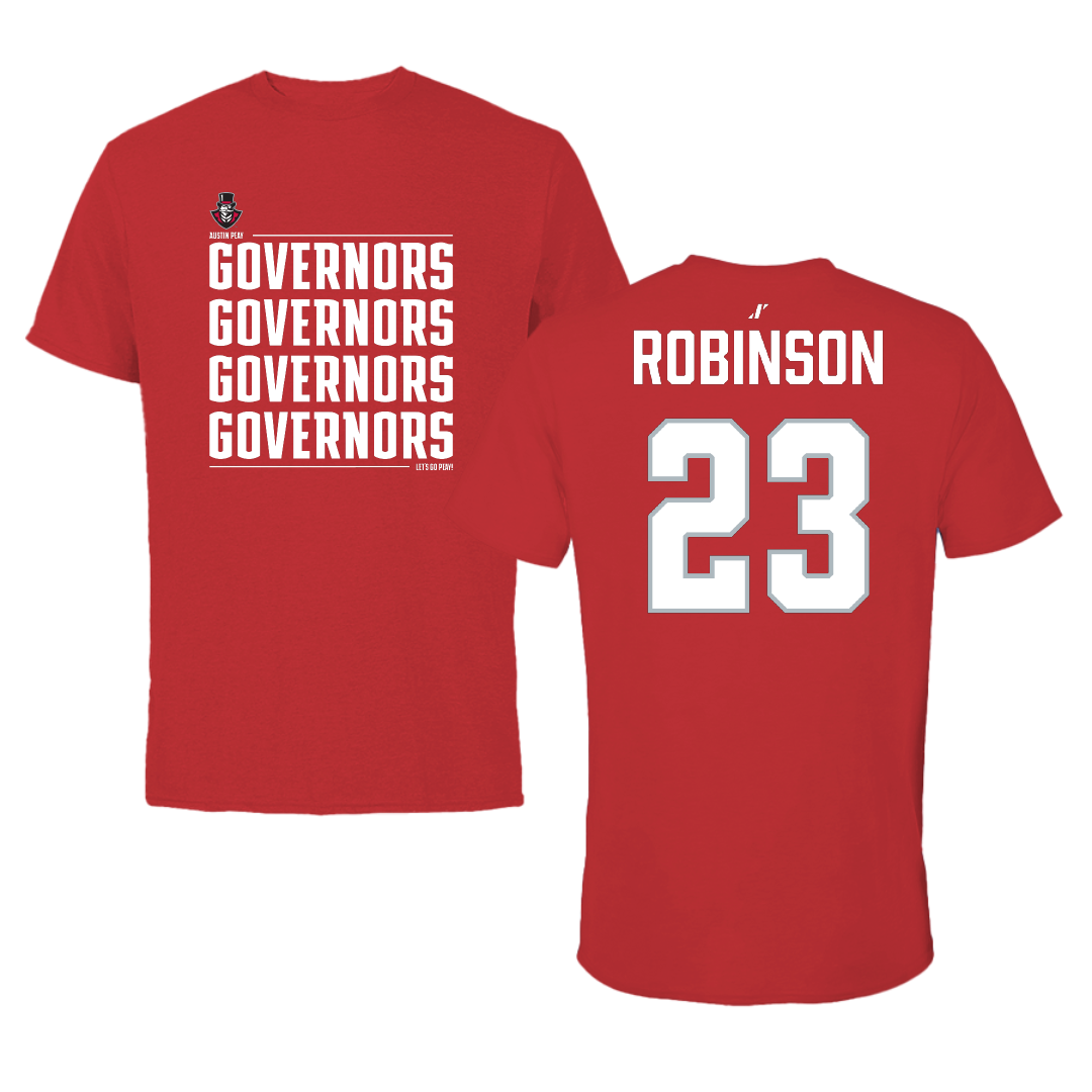 Austin Peay State University Basketball (M) Red General Performance Tee - #23 Ja'Corey Robinson