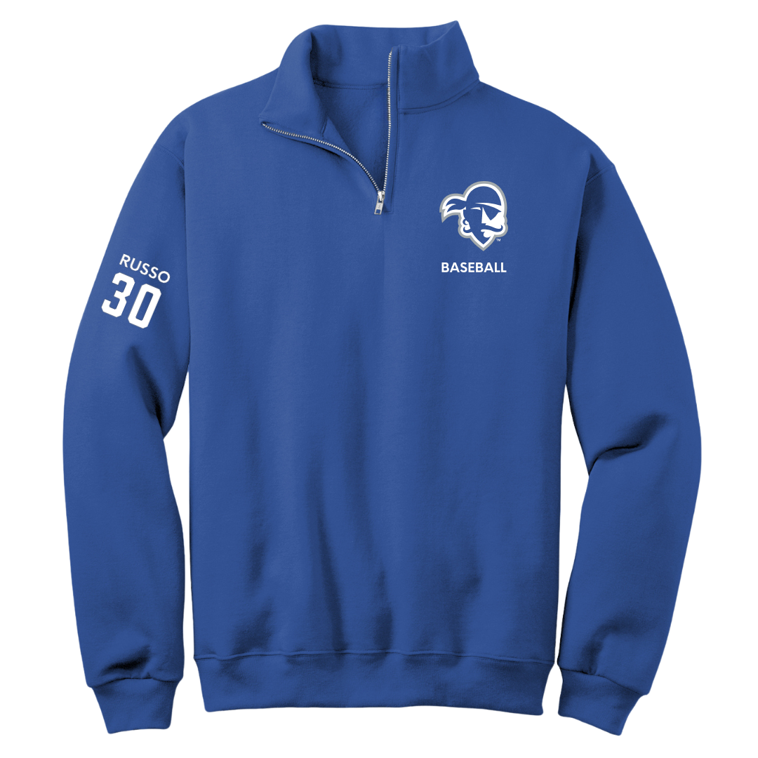 Seton Hall University Baseball Blue Quarter-Zip - #30 Zach Russo