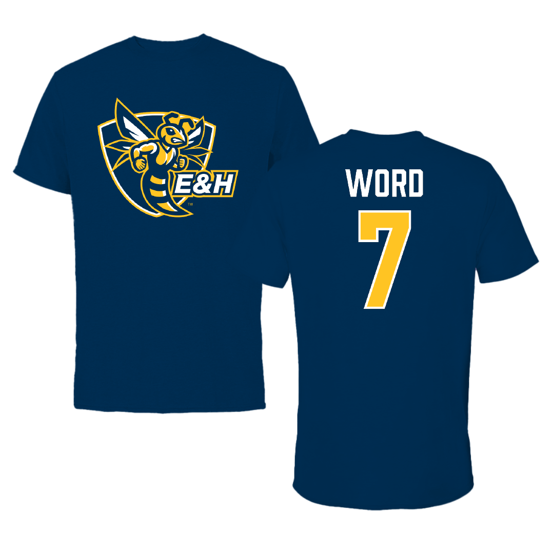 Emory & Henry College Baseball Navy Performance Tee - #7 Hunter Word
