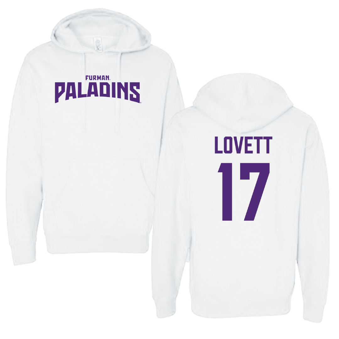 Furman University Softball White Classic Hoodie - #17 Kate Lovett