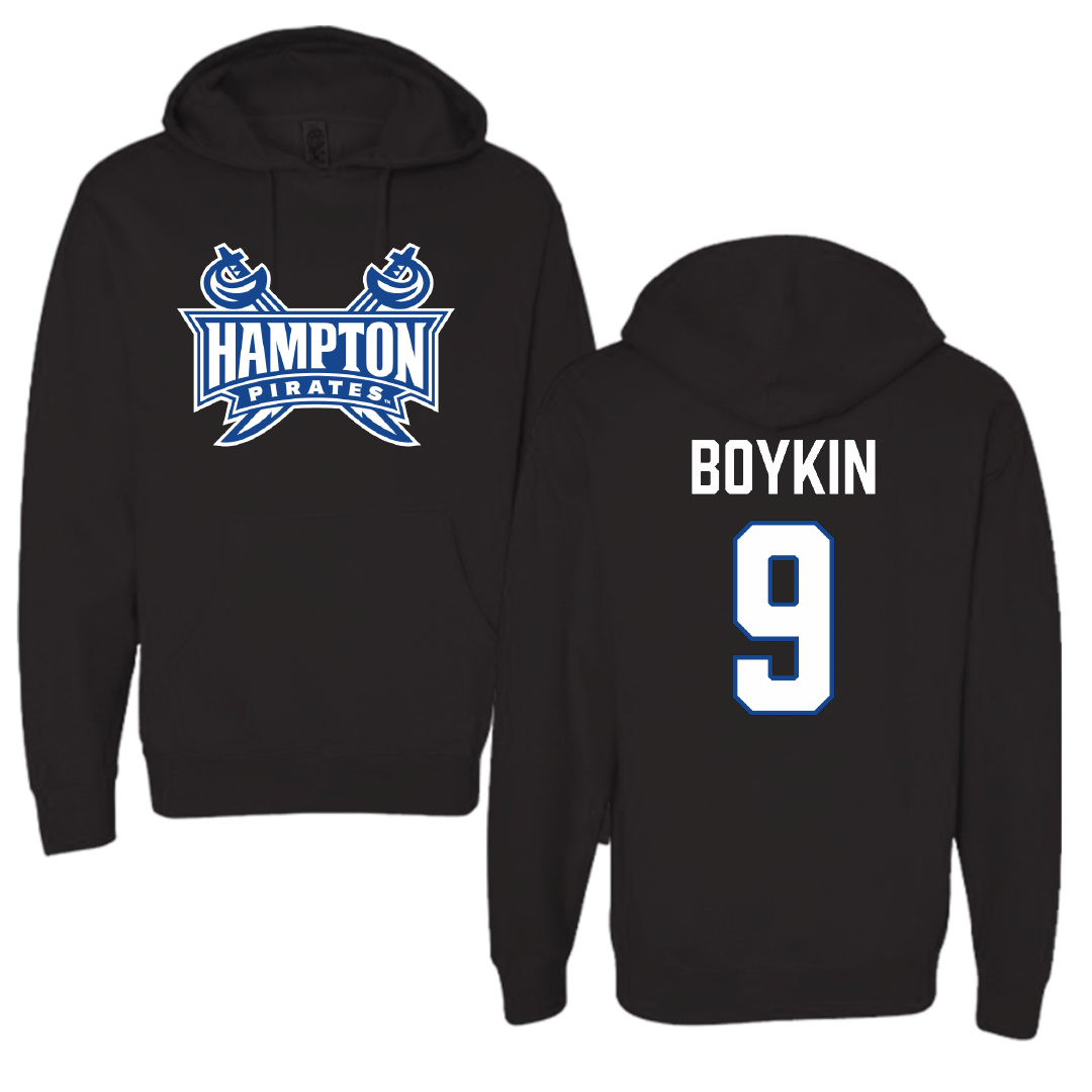Hampton University Football Black Hoodie - #9 Jaz Boykin
