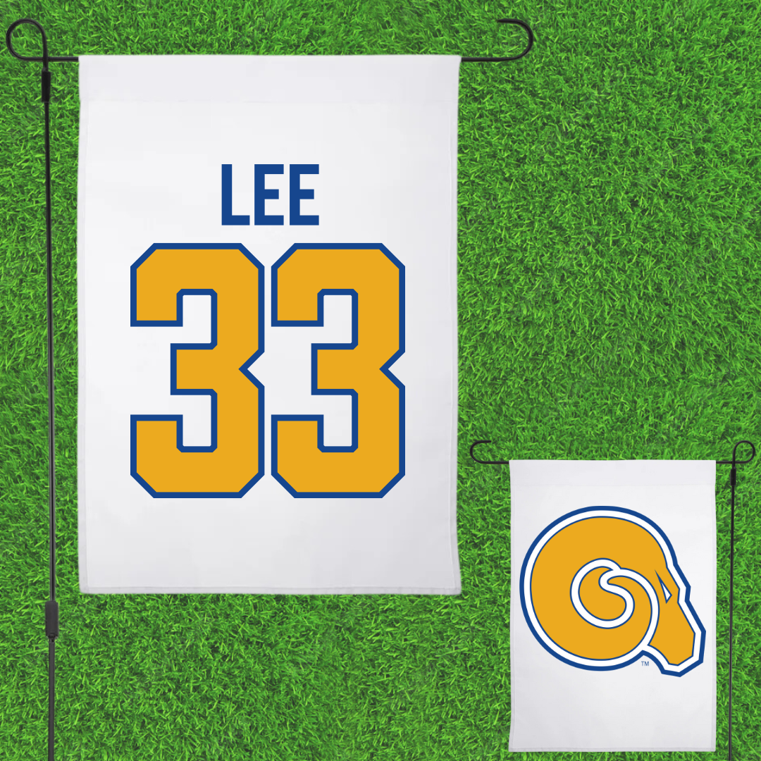 Albany State University Baseball White Garden Flag - #33 Austin Lee