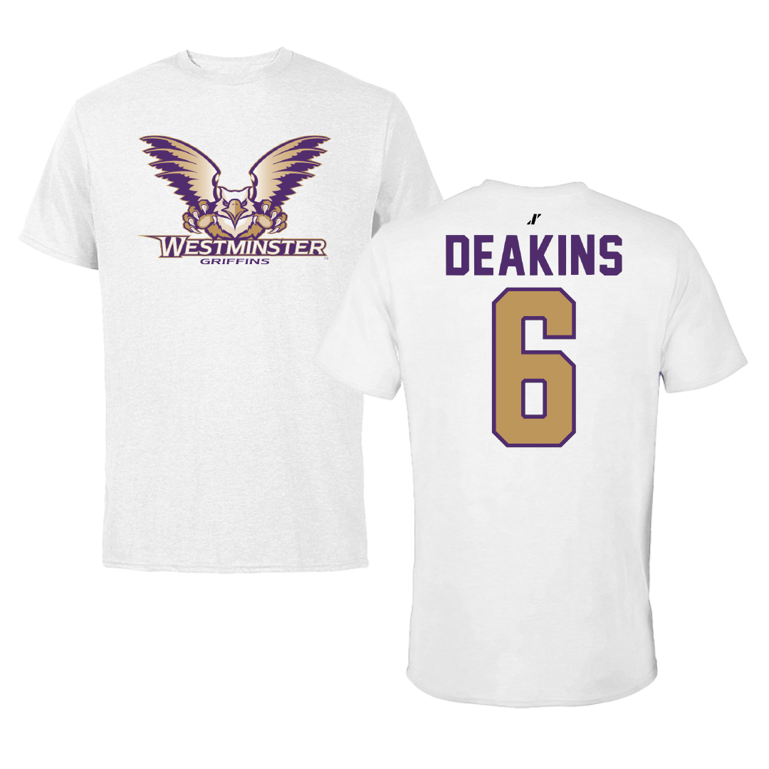 Westminster University (Utah) Lacrosse White Performance Tee - #6 Ava Deakins