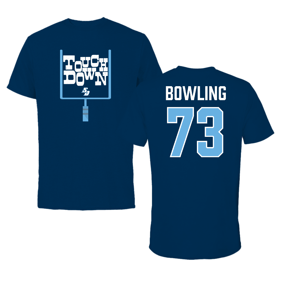 University of San Diego Football Navy Touchdown Performance Tee - #73 Evans Bowling